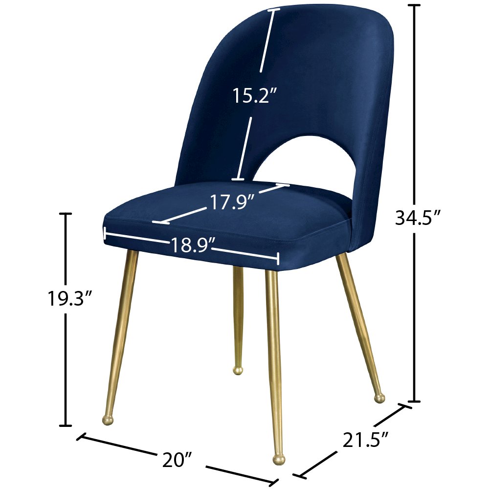 Logan Navy Velvet Dining Chair, Set of 2. Picture 9