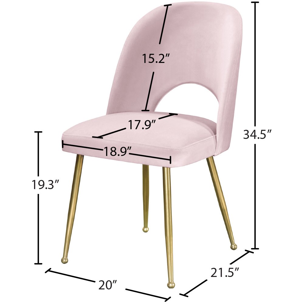 Logan Pink Velvet Dining Chair, Set of 2. Picture 9