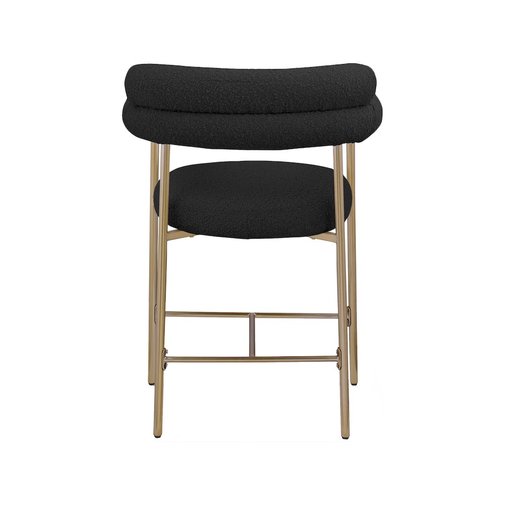 Blake Black Boucle Fabric Counter Stool, Set of 2. Picture 2