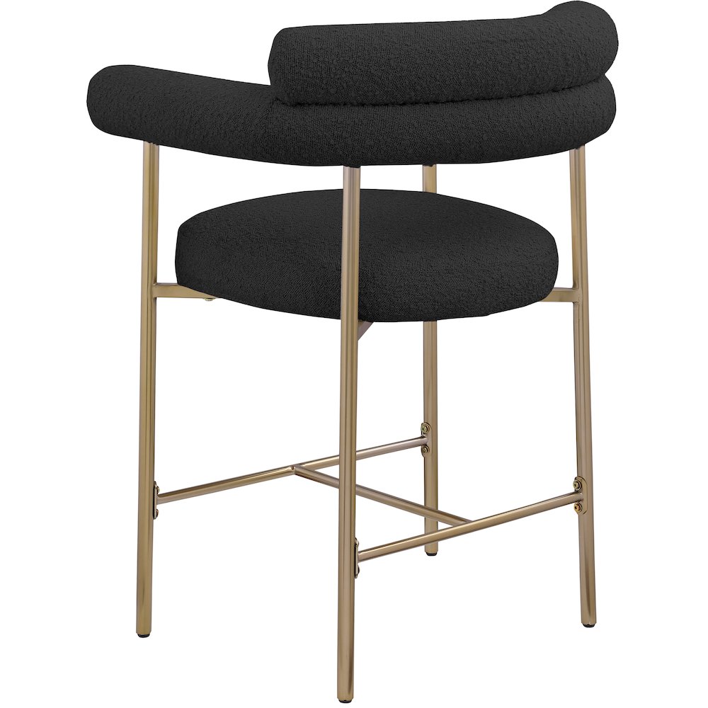Blake Black Boucle Fabric Counter Stool, Set of 2. Picture 3
