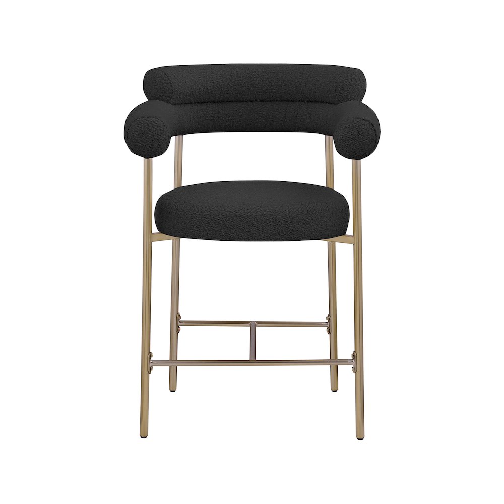 Blake Black Boucle Fabric Counter Stool, Set of 2. Picture 4