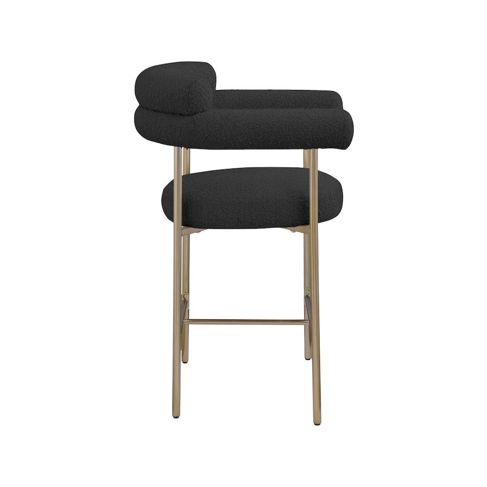 Blake Black Boucle Fabric Counter Stool, Set of 2. Picture 5