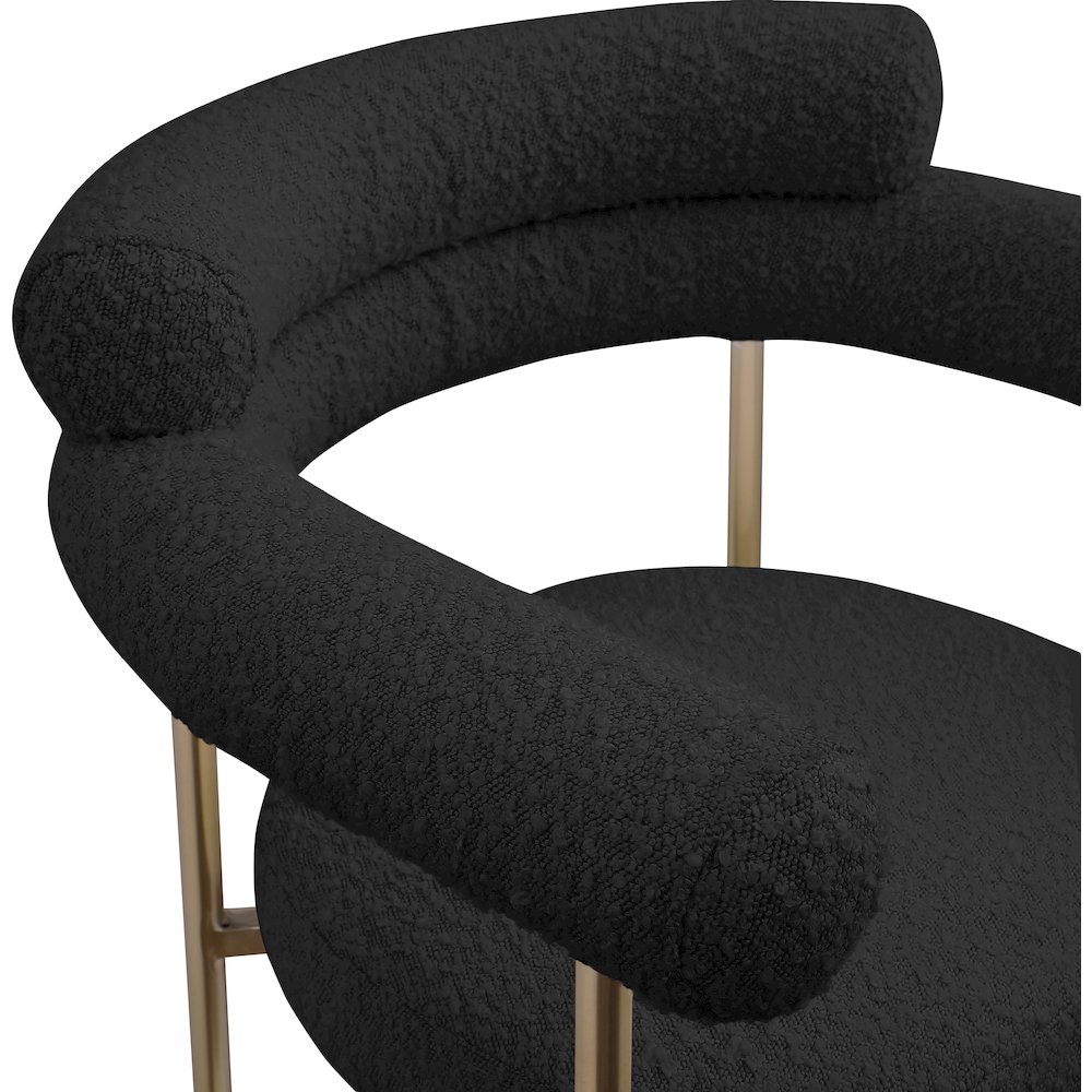 Blake Black Boucle Fabric Counter Stool, Set of 2. Picture 6