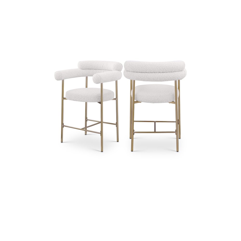 Blake Cream Boucle Fabric Counter Stool, Set of 2. Picture 1