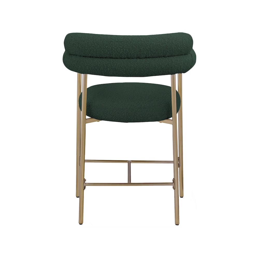 Blake Green Boucle Fabric Counter Stool, Set of 2. Picture 2