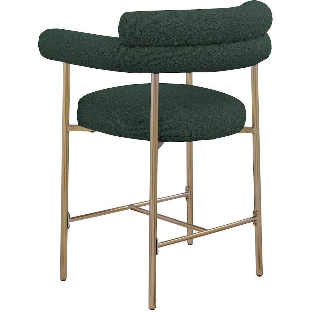 Blake Green Boucle Fabric Counter Stool, Set of 2. Picture 3
