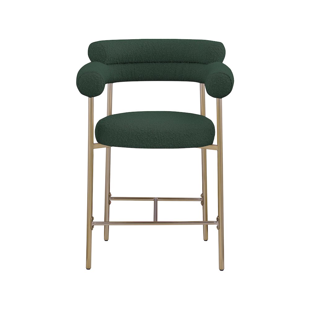 Blake Green Boucle Fabric Counter Stool, Set of 2. Picture 4