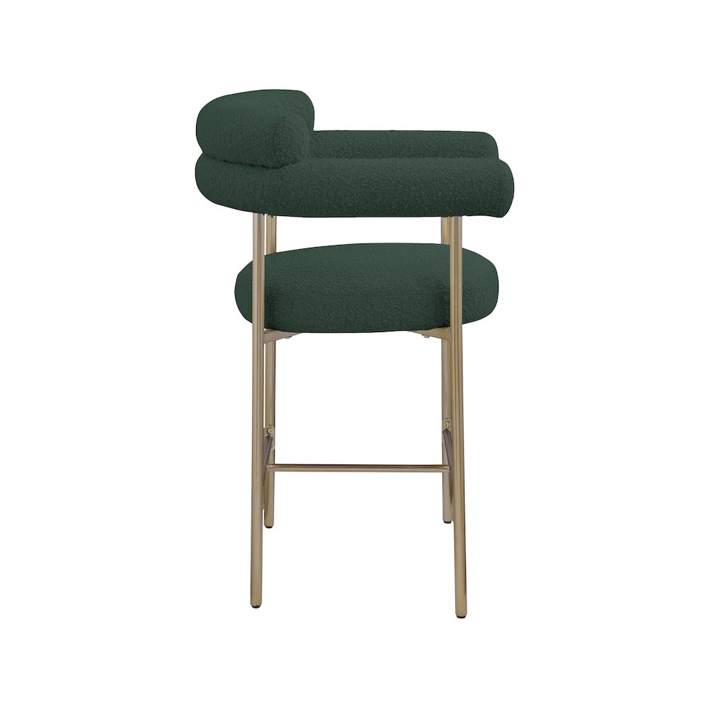 Blake Green Boucle Fabric Counter Stool, Set of 2. Picture 5