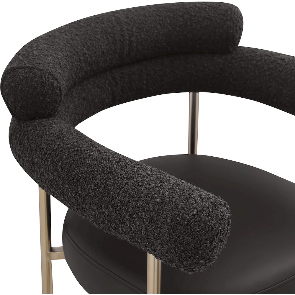 Blake Black Boucle Fabric / Vegan Leather Counter Stool, Set of 2. Picture 6