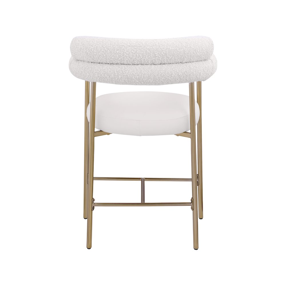 Blake Cream Boucle Fabric / Vegan Leather Counter Stool, Set of 2. Picture 2