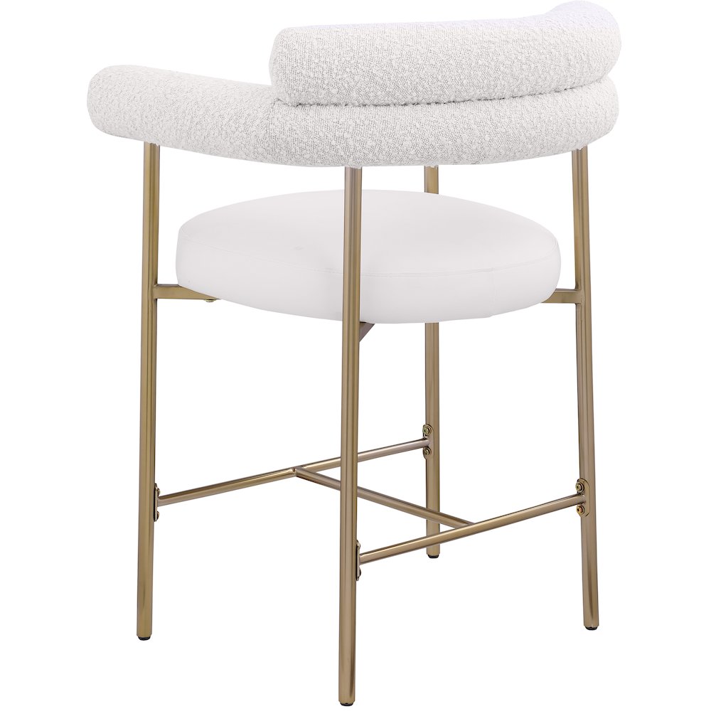 Blake Cream Boucle Fabric / Vegan Leather Counter Stool, Set of 2. Picture 3