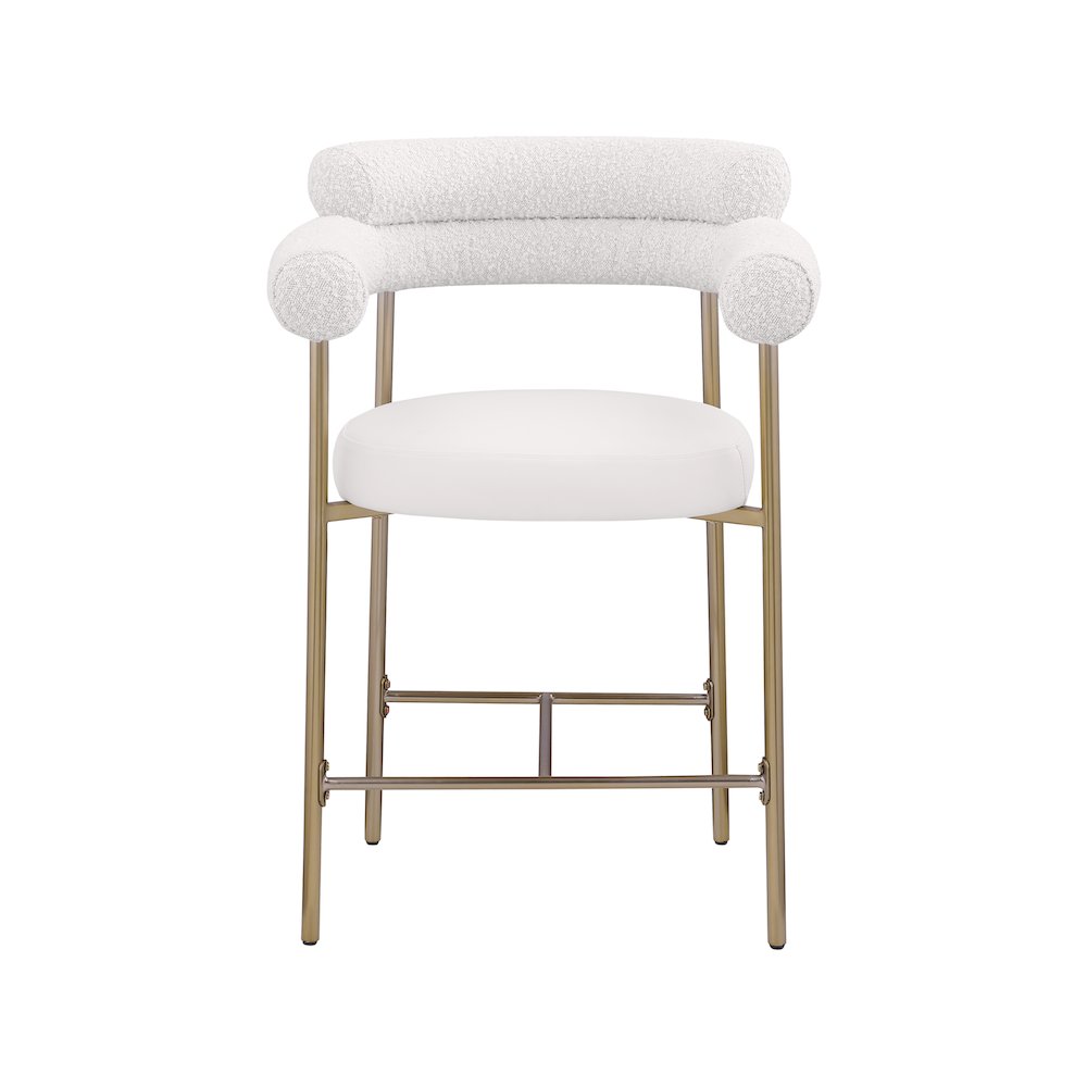 Blake Cream Boucle Fabric / Vegan Leather Counter Stool, Set of 2. Picture 4