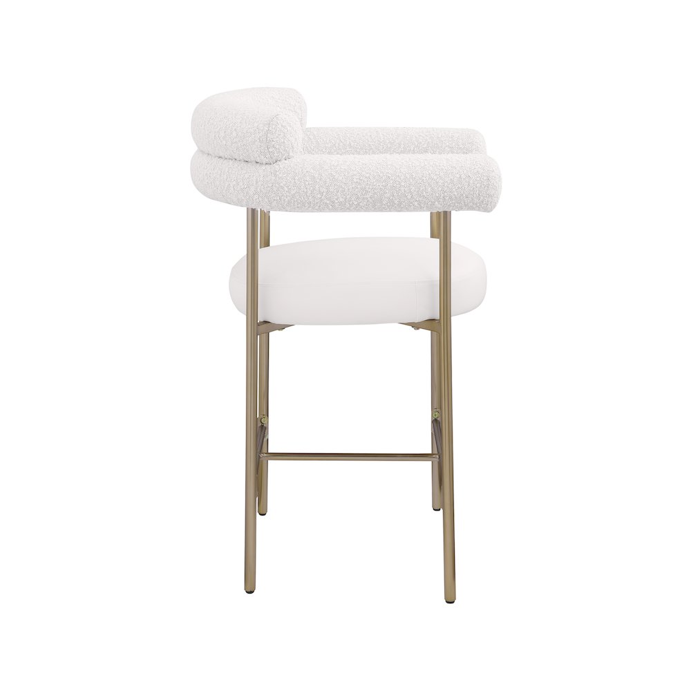 Blake Cream Boucle Fabric / Vegan Leather Counter Stool, Set of 2. Picture 5