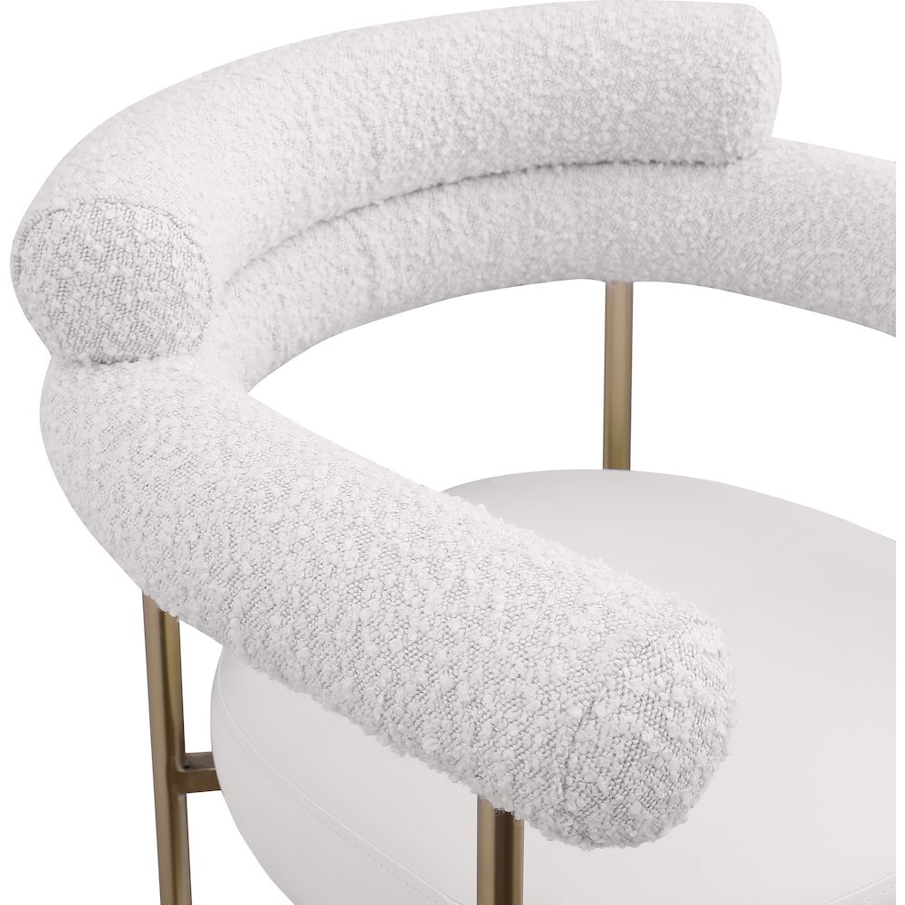 Blake Cream Boucle Fabric / Vegan Leather Counter Stool, Set of 2. Picture 6