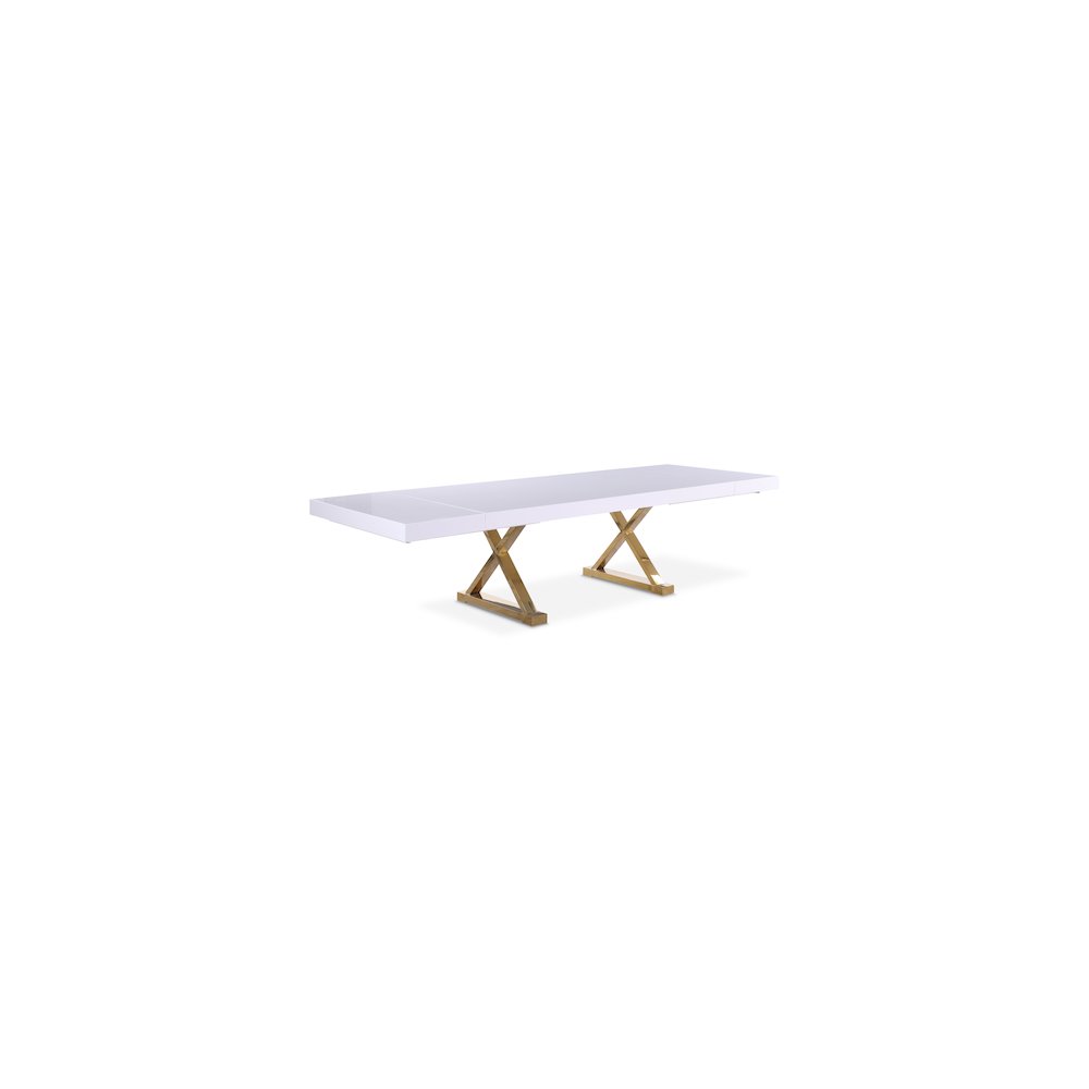 Excel White Lacquer Extendable Dining Table. Picture 1