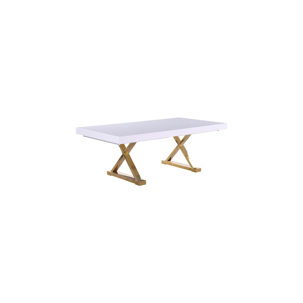Excel White Lacquer Extendable Dining Table. Picture 2