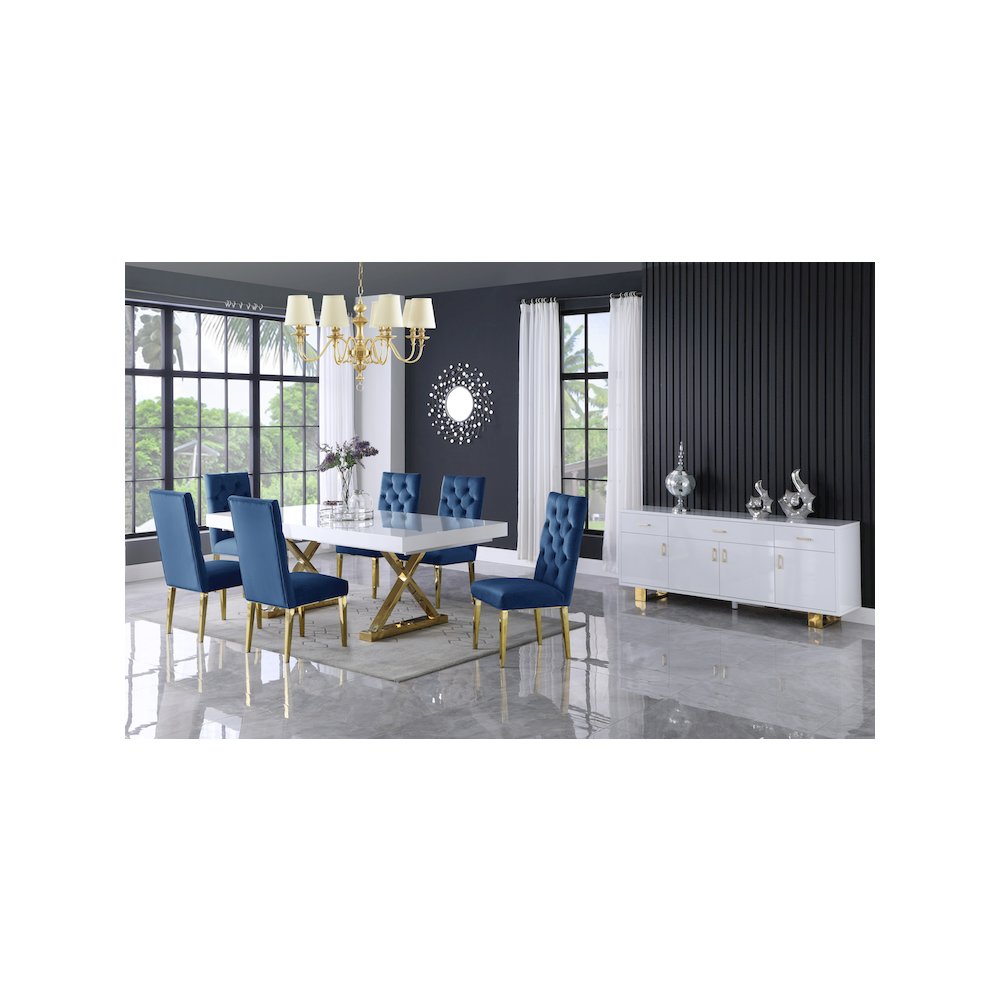Excel White Lacquer Extendable Dining Table. Picture 3