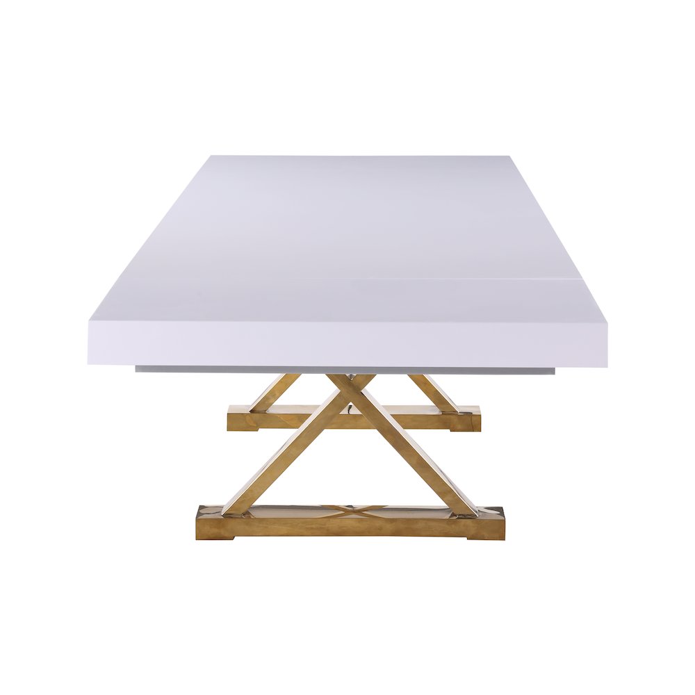 Excel White Lacquer Extendable Dining Table. Picture 4