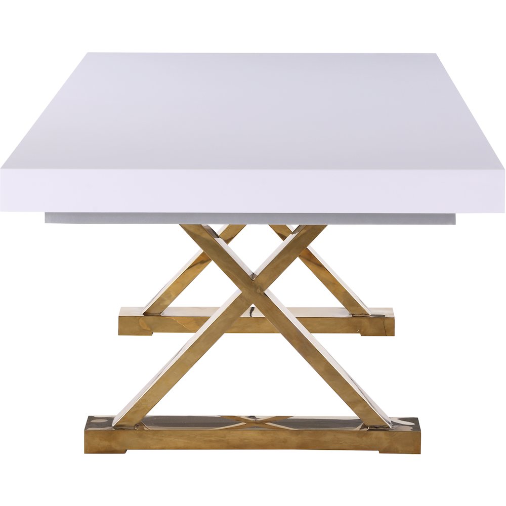 Excel White Lacquer Extendable Dining Table. Picture 5