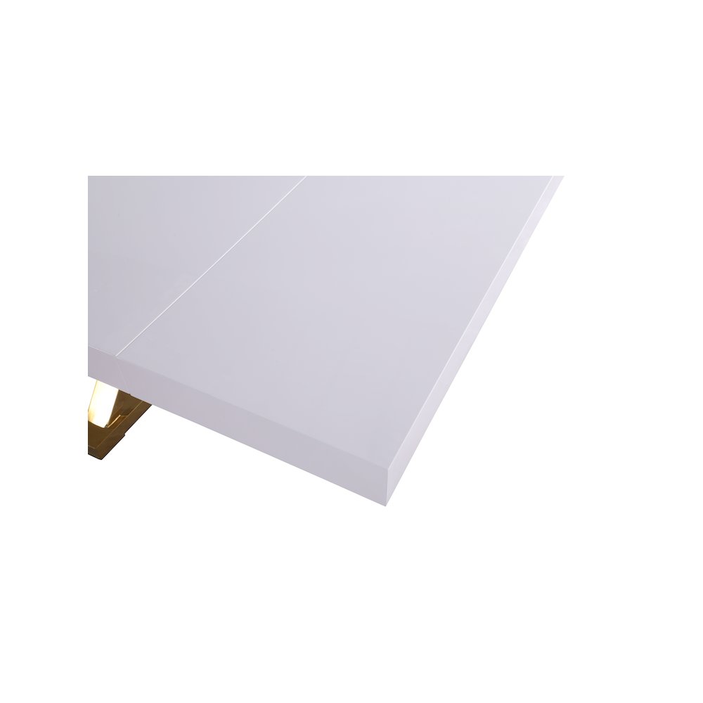 Excel White Lacquer Extendable Dining Table. Picture 6