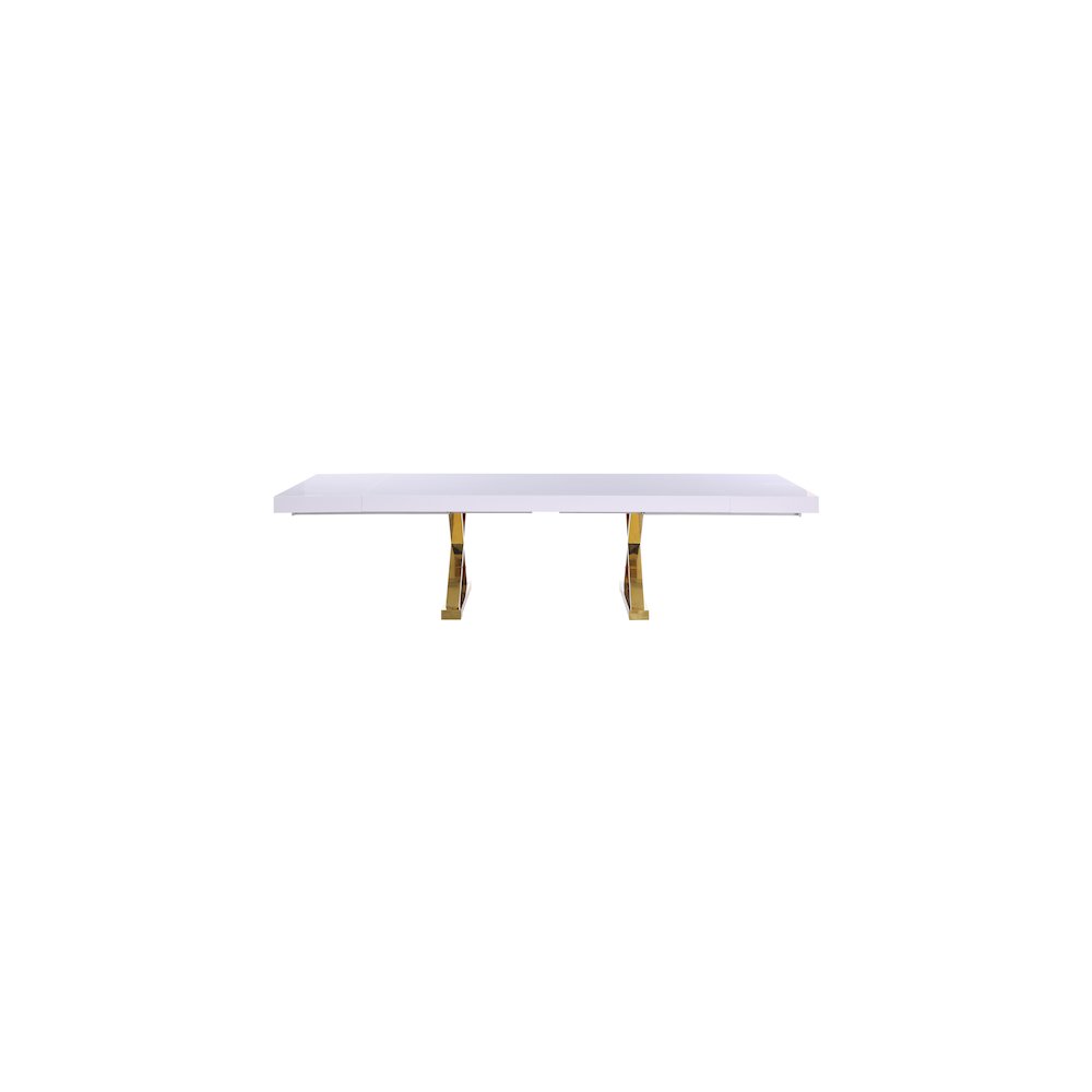 Excel White Lacquer Extendable Dining Table. Picture 7