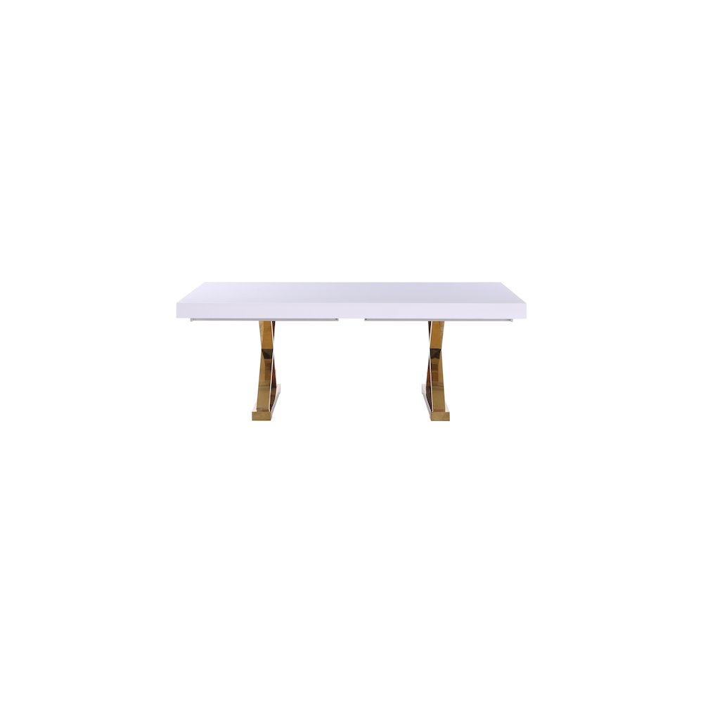 Excel White Lacquer Extendable Dining Table. Picture 8