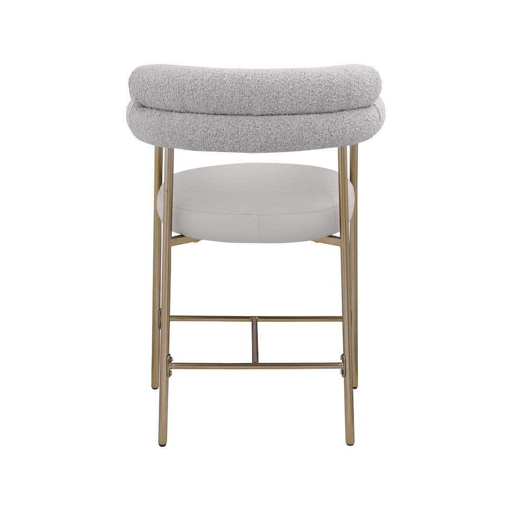 Blake Taupe Boucle Fabric / Vegan Leather Counter Stool, Set of 2. Picture 2