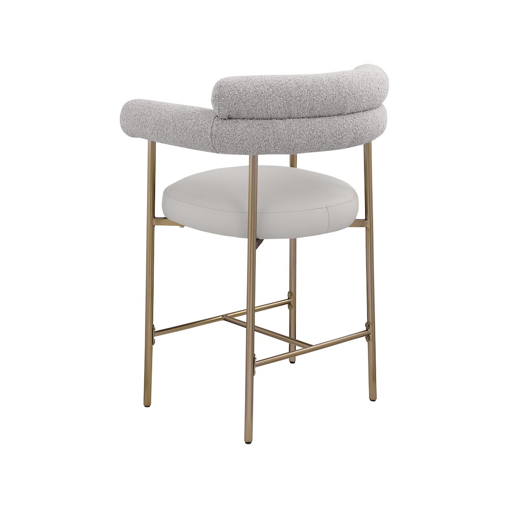 Blake Taupe Boucle Fabric / Vegan Leather Counter Stool, Set of 2. Picture 3