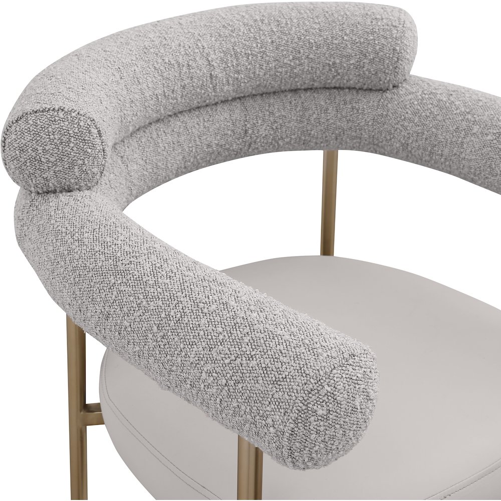 Blake Taupe Boucle Fabric / Vegan Leather Counter Stool, Set of 2. Picture 6