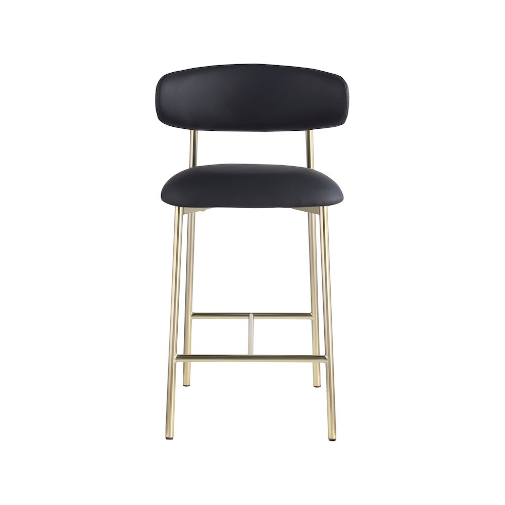 Lupita Black Vegan Leather Counter Stool, Set of 2. Picture 2