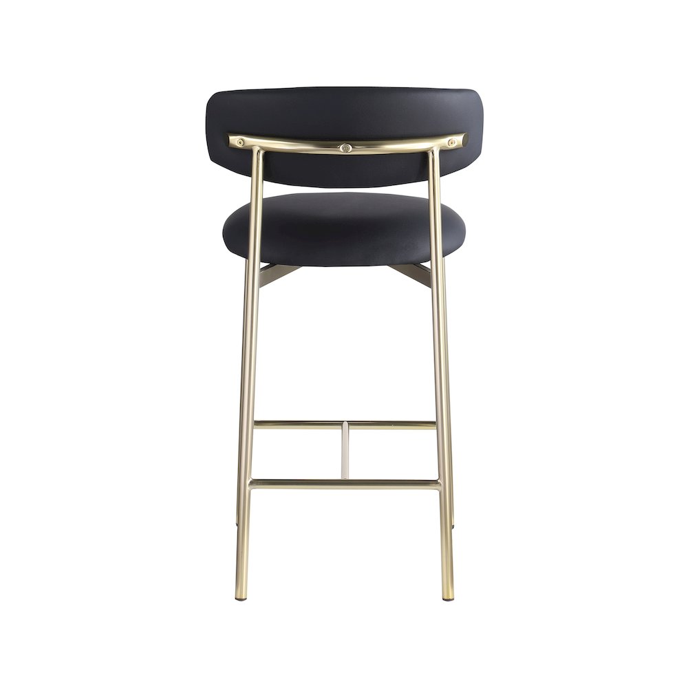 Lupita Black Vegan Leather Counter Stool, Set of 2. Picture 4