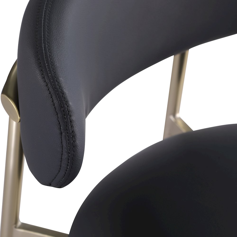 Lupita Black Vegan Leather Counter Stool, Set of 2. Picture 6