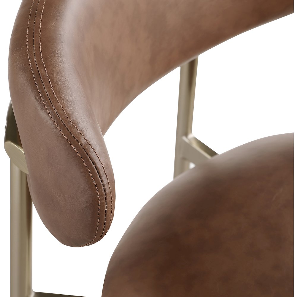 Lupita Brown Vegan Leather Counter Stool, Set of 2. Picture 6