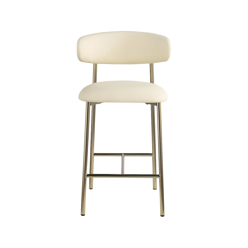 Lupita Cream Vegan Leather Counter Stool, Set of 2. Picture 2