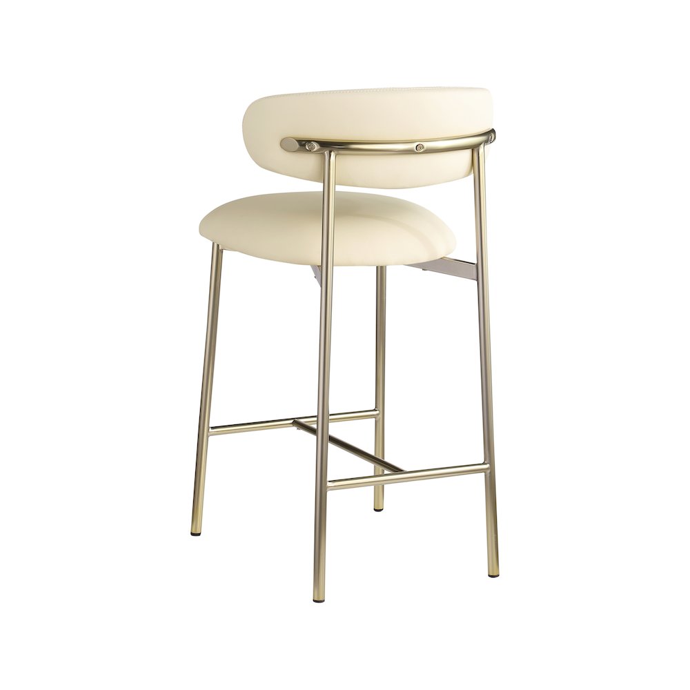 Lupita Cream Vegan Leather Counter Stool, Set of 2. Picture 5