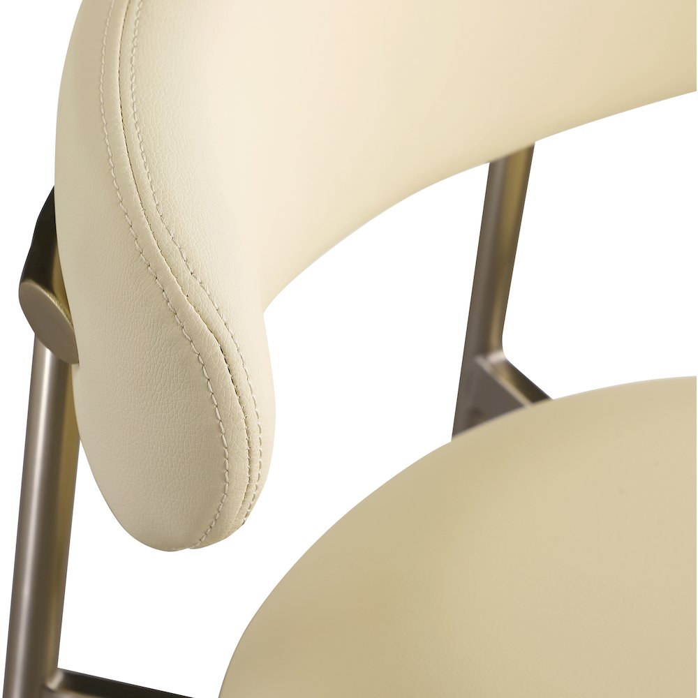 Lupita Cream Vegan Leather Counter Stool, Set of 2. Picture 6