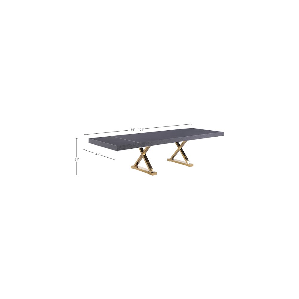 Excel Grey Oak Veneer Lacquer Extendable Dining Table. Picture 9