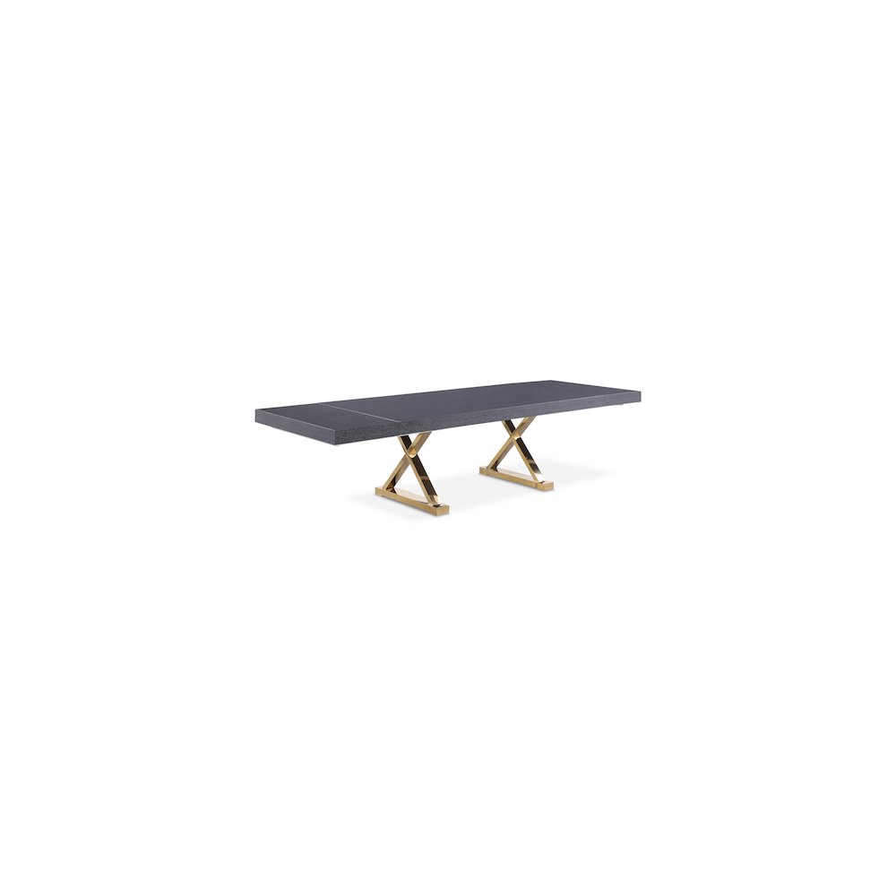 Excel Grey Oak Veneer Lacquer Extendable Dining Table. Picture 1