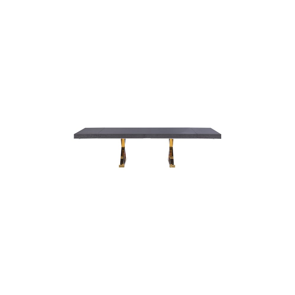 Excel Grey Oak Veneer Lacquer Extendable Dining Table. Picture 7