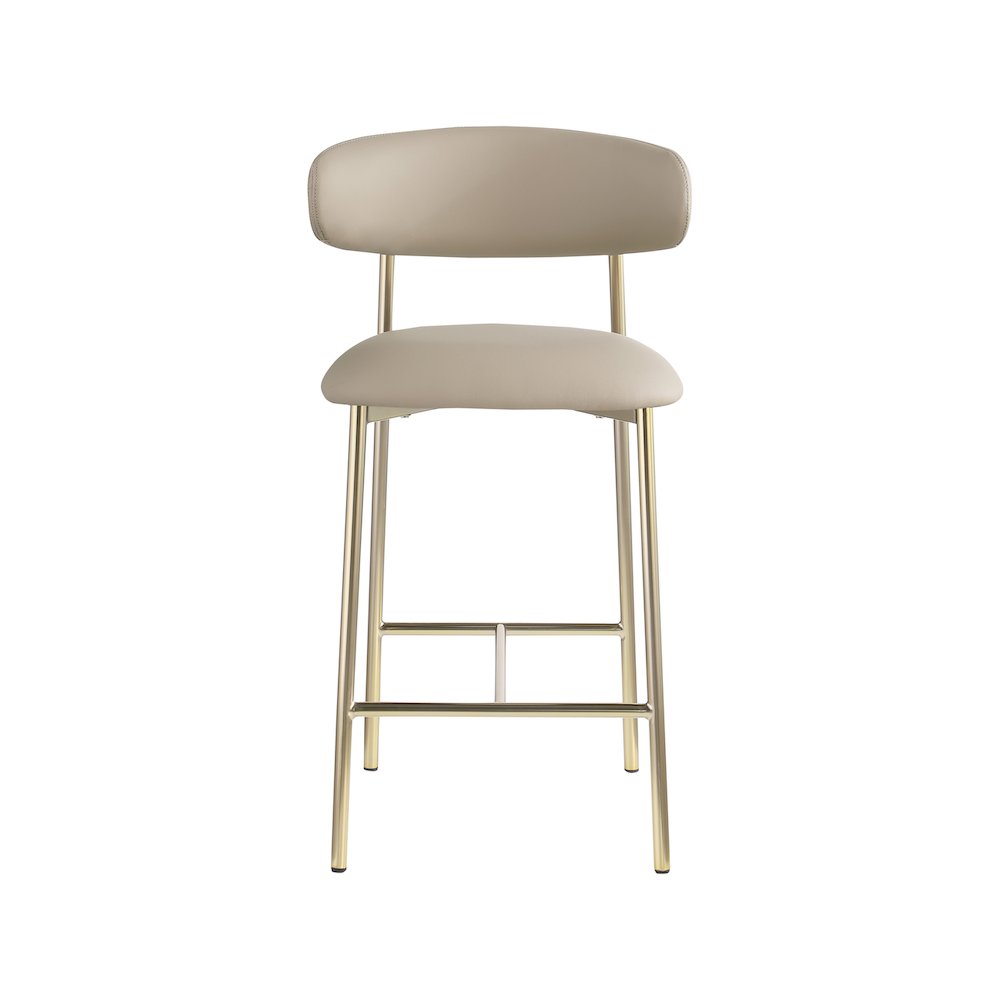 Lupita Taupe Vegan Leather Counter Stool, Set of 2. Picture 2