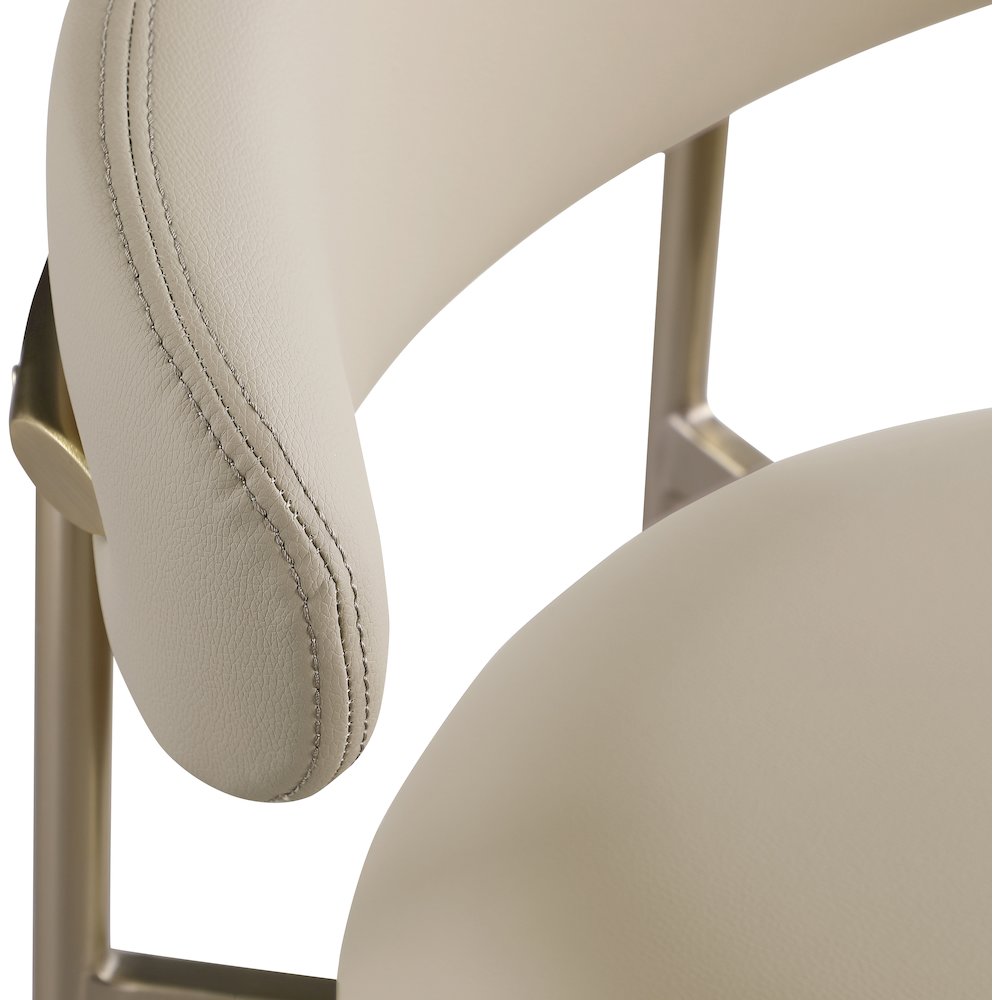 Lupita Taupe Vegan Leather Counter Stool, Set of 2. Picture 6