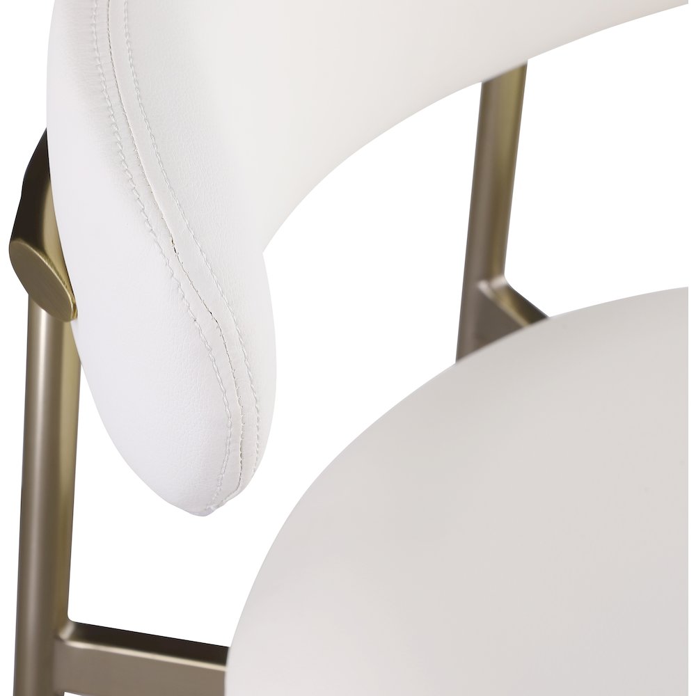 Lupita Off-White Vegan Leather Upholstered Counter Stool, Set of 2. Picture 6