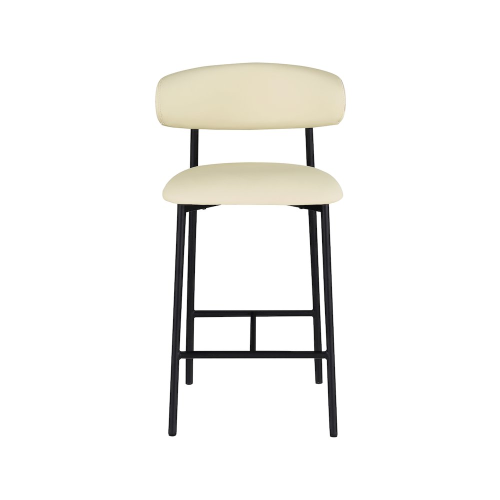 Lupita Cream Vegan Leather Counter Stool, Set of 2. Picture 2