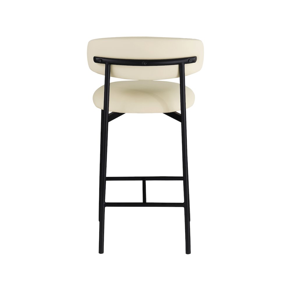 Lupita Cream Vegan Leather Counter Stool, Set of 2. Picture 4