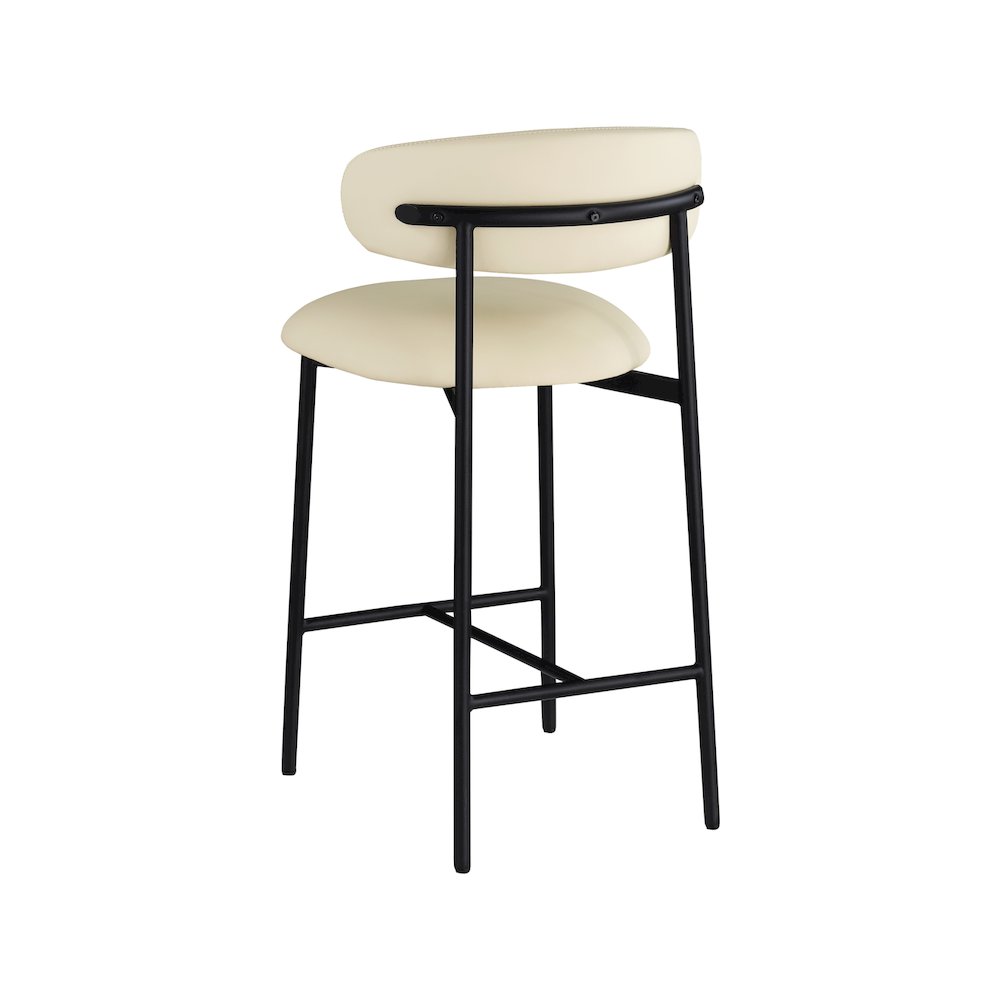 Lupita Cream Vegan Leather Counter Stool, Set of 2. Picture 5