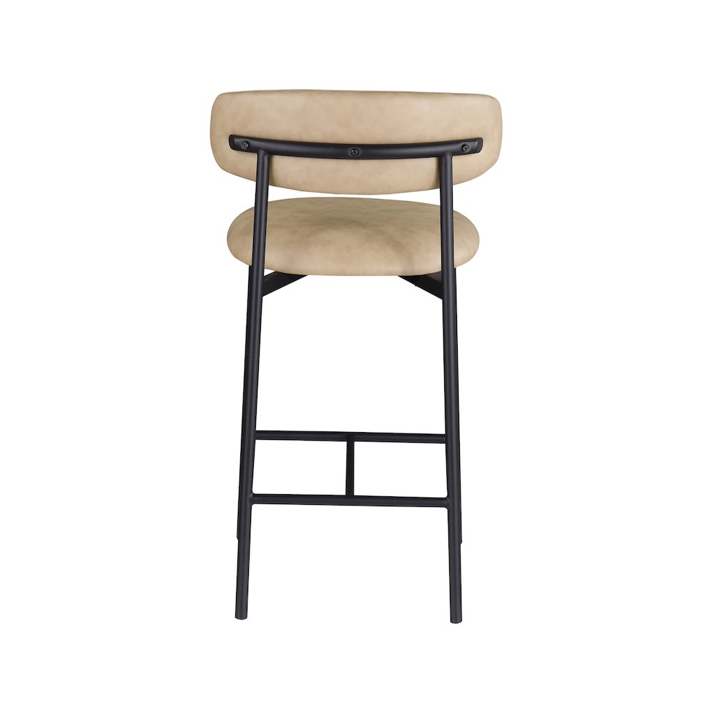 Lupita Tan Vegan Leather Counter Stool, Set of 2. Picture 4