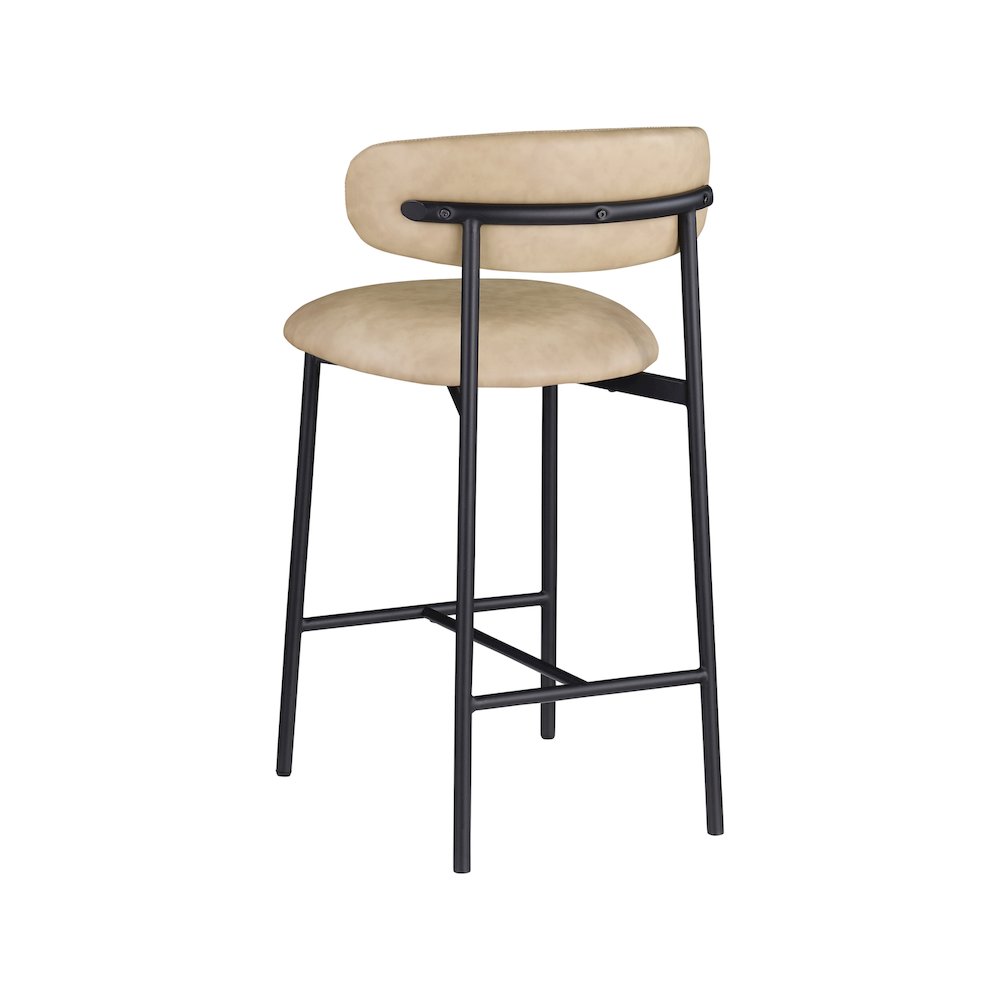 Lupita Tan Vegan Leather Counter Stool, Set of 2. Picture 5