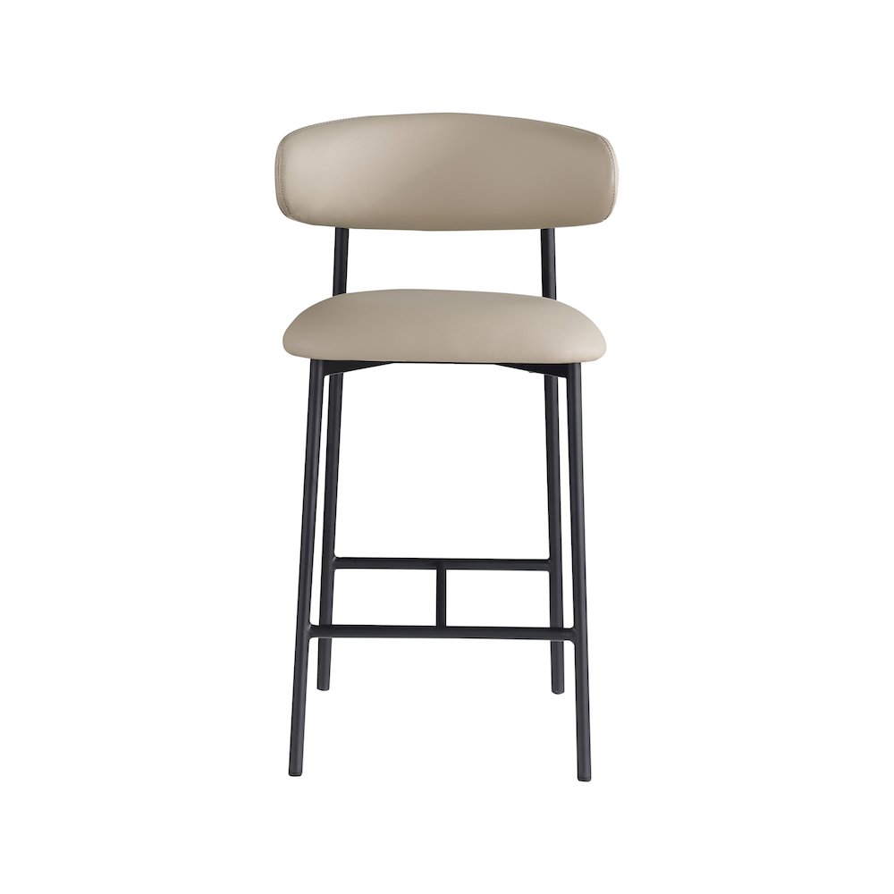 Lupita Taupe Vegan Leather Counter Stool, Set of 2. Picture 2