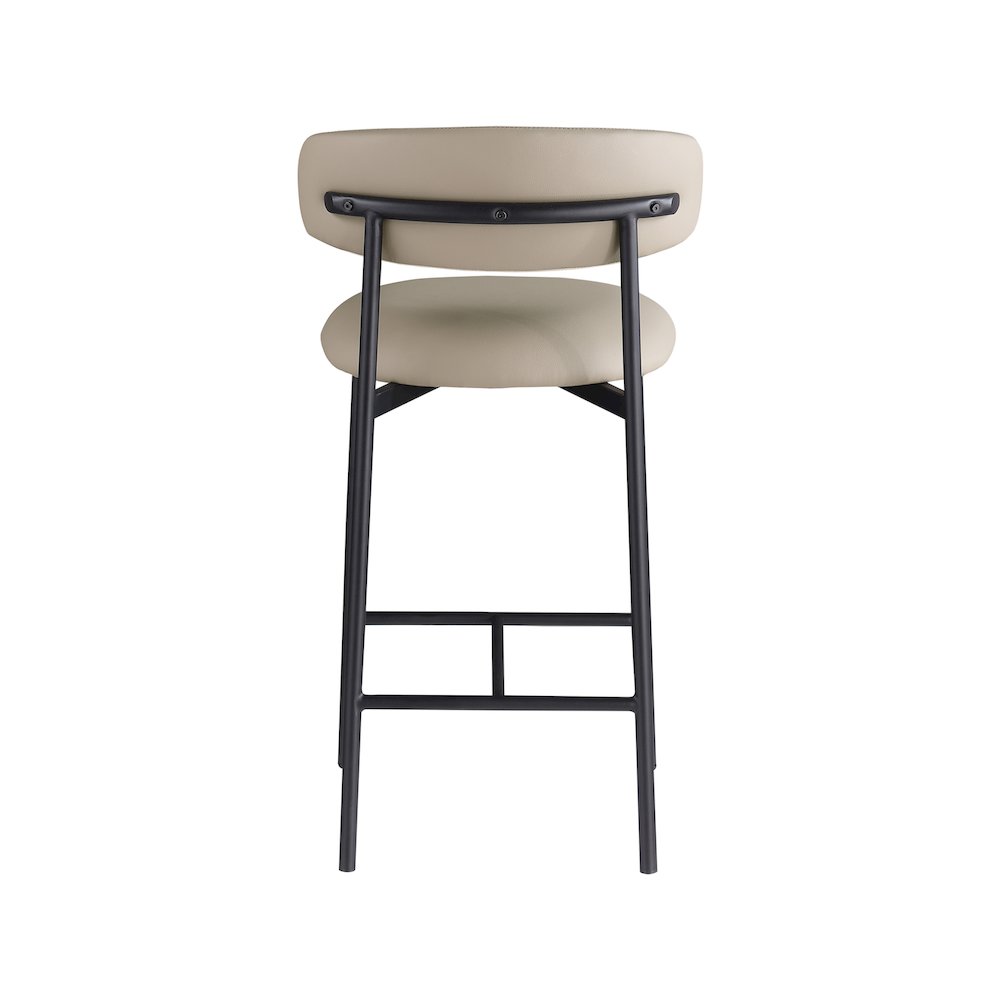 Lupita Taupe Vegan Leather Counter Stool, Set of 2. Picture 4