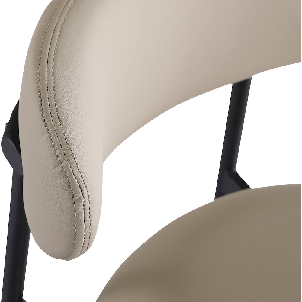 Lupita Taupe Vegan Leather Counter Stool, Set of 2. Picture 6